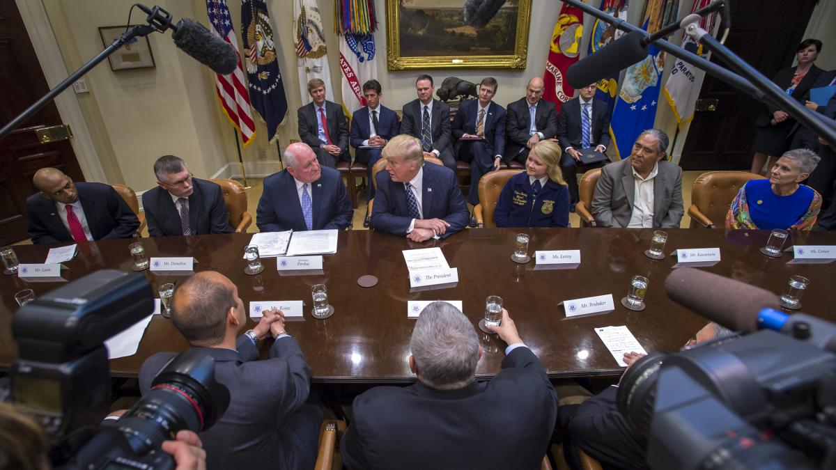 Luke Brubaker, of Brubaker Farms in Mount Joy, attended the "Farmers Roundtable" with President Trump and Agriculture Secretary Sonny Perdue