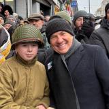 Rep. Smucker pictured with residents of Bastogne during a parade honoring American soldiers who served during the Battle of the Bulge. 