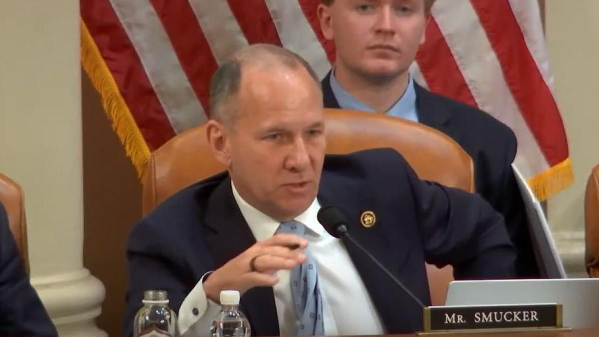 Rep. Smucker speaks during a committee hearing. 