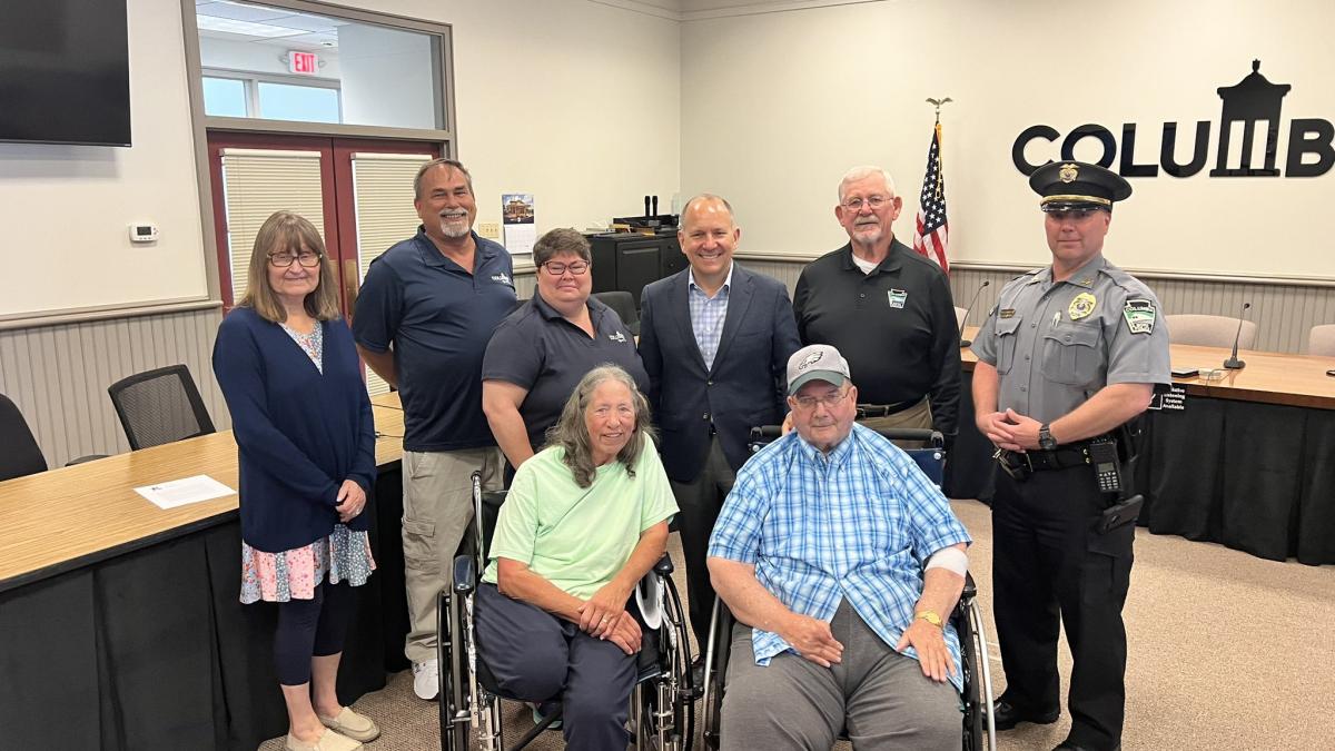 Rep. Smucker pictured with members of the Columbia Community.